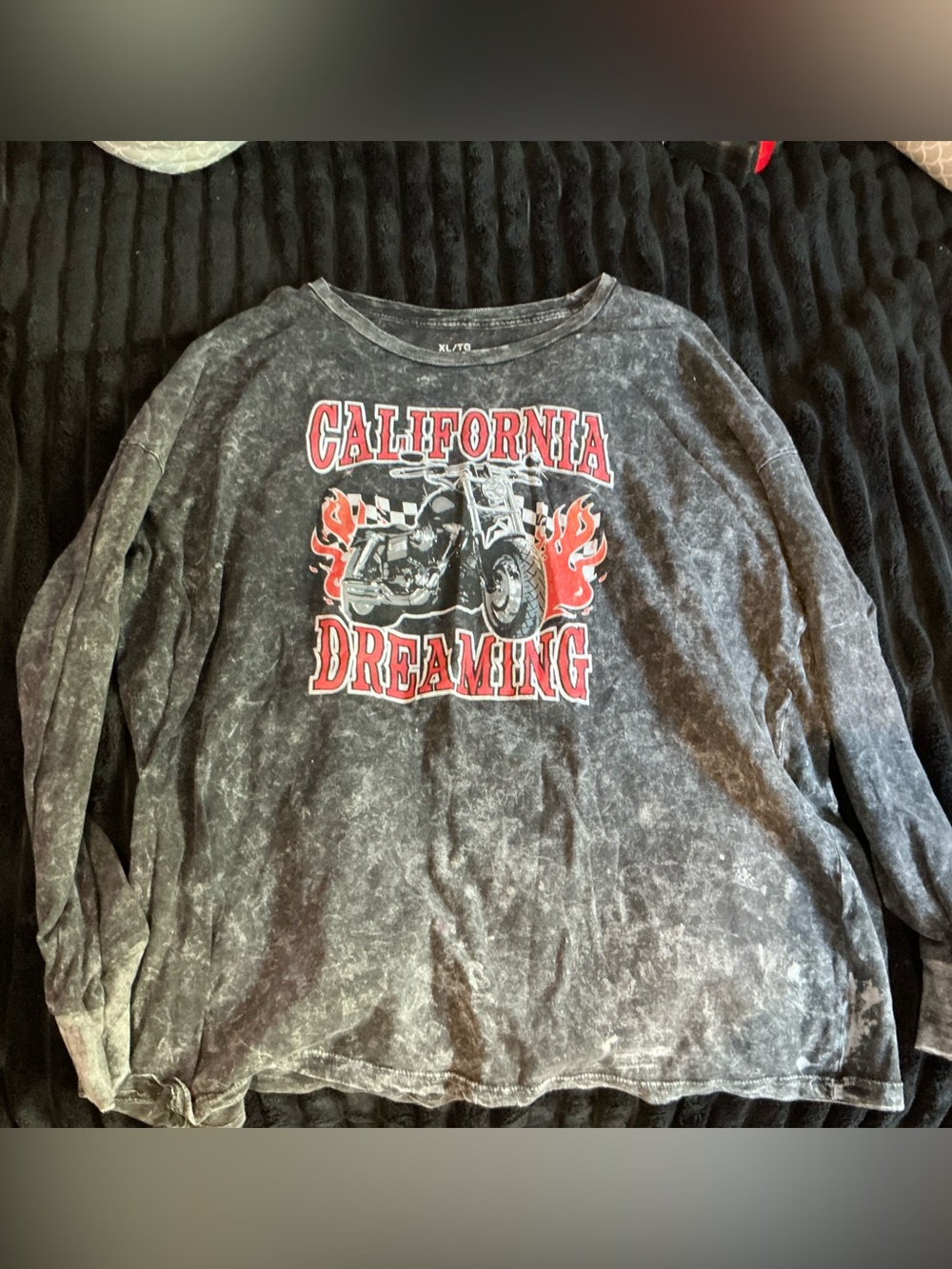 California Dreaming Motorcycle Purposely Washed Out Long-Sleeve Tee